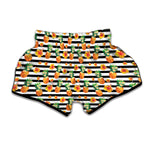 Pineapple And Hibiscus Striped Print Muay Thai Boxing Shorts