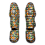 Pineapple And Hibiscus Striped Print Muay Thai Shin Guard