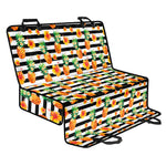 Pineapple And Hibiscus Striped Print Pet Car Back Seat Cover