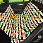 Pineapple And Hibiscus Striped Print Pet Car Back Seat Cover