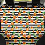 Pineapple And Hibiscus Striped Print Pet Car Back Seat Cover