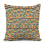 Pineapple And Hibiscus Striped Print Pillow Cover