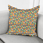Pineapple And Hibiscus Striped Print Pillow Cover
