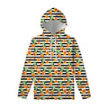 Pineapple And Hibiscus Striped Print Pullover Hoodie