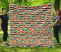 Pineapple And Hibiscus Striped Print Quilt