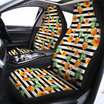 Pineapple And Hibiscus Striped Print Universal Fit Car Seat Covers
