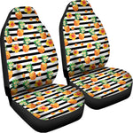 Pineapple And Hibiscus Striped Print Universal Fit Car Seat Covers