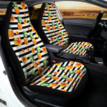 Pineapple And Hibiscus Striped Print Universal Fit Car Seat Covers