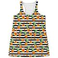 Pineapple And Hibiscus Striped Print Women's Racerback Tank Top