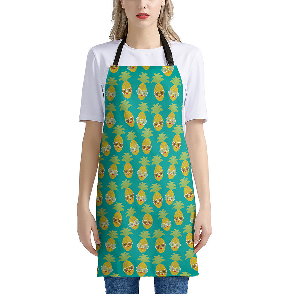 Pineapple Emoji Pattern Print Apron
