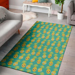 Pineapple Emoji Pattern Print Area Rug