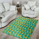 Pineapple Emoji Pattern Print Area Rug