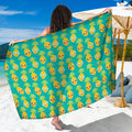 Pineapple Emoji Pattern Print Beach Sarong Wrap