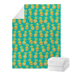 Pineapple Emoji Pattern Print Blanket