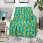 Pineapple Emoji Pattern Print Blanket