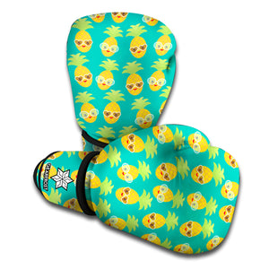 Pineapple Emoji Pattern Print Boxing Gloves