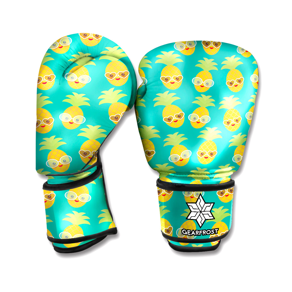 Pineapple Emoji Pattern Print Boxing Gloves