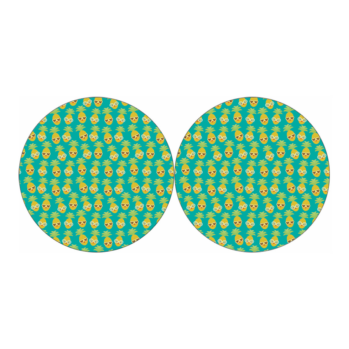 Pineapple Emoji Pattern Print Car Coasters