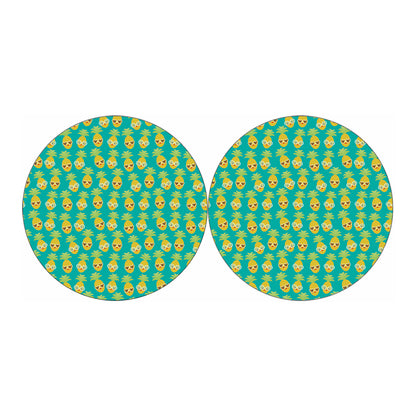 Pineapple Emoji Pattern Print Car Coasters