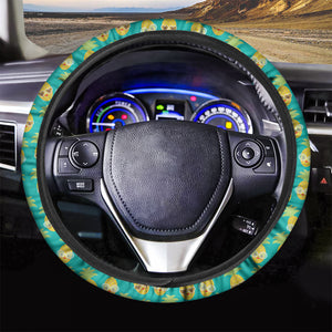 Pineapple Emoji Pattern Print Car Steering Wheel Cover