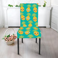 Pineapple Emoji Pattern Print Dining Chair Slipcover