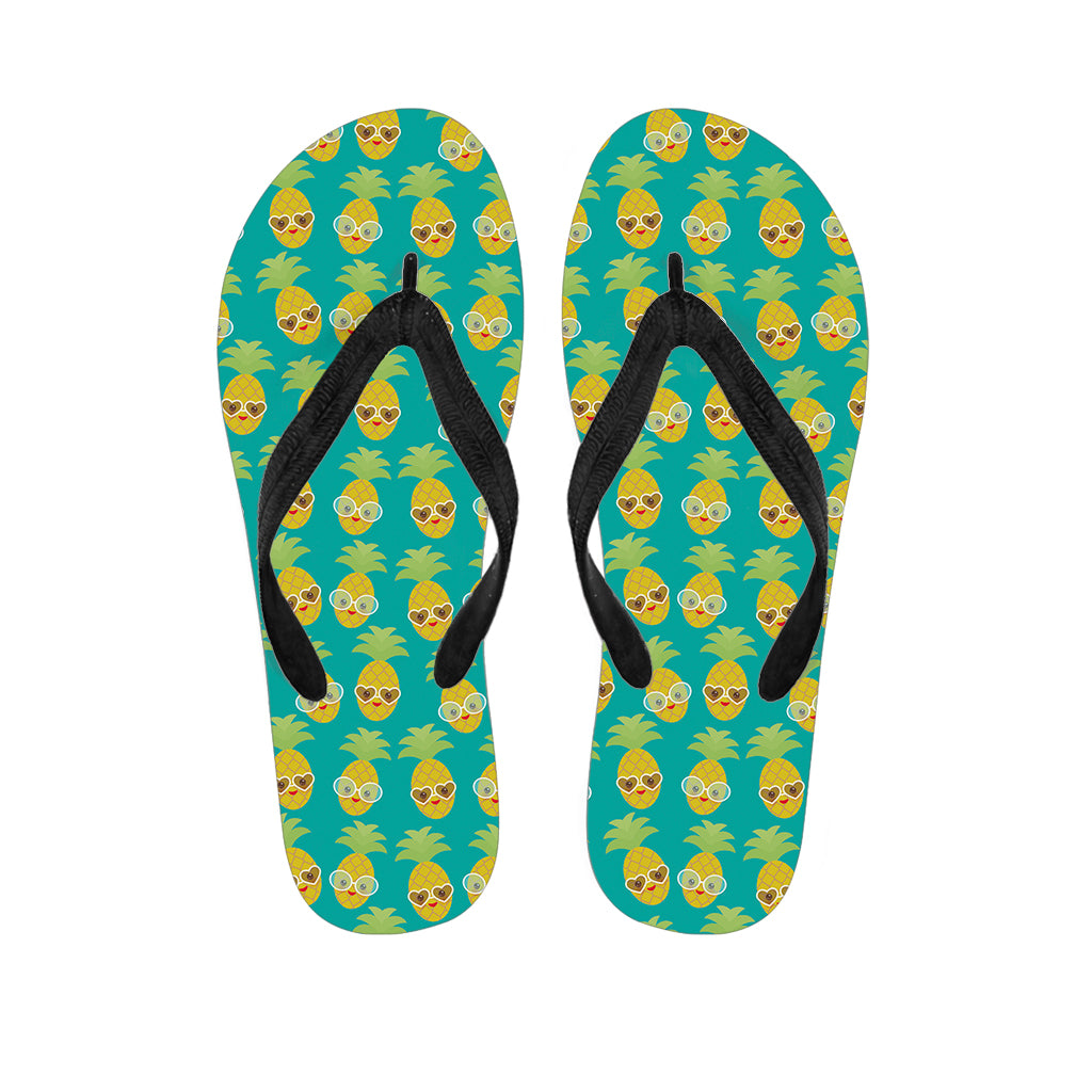 Pineapple Emoji Pattern Print Flip Flops