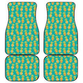 Pineapple Emoji Pattern Print Front and Back Car Floor Mats