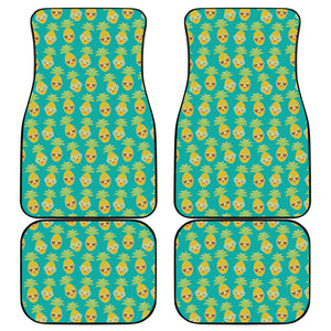 Pineapple Emoji Pattern Print Front and Back Car Floor Mats