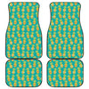 Pineapple Emoji Pattern Print Front and Back Car Floor Mats