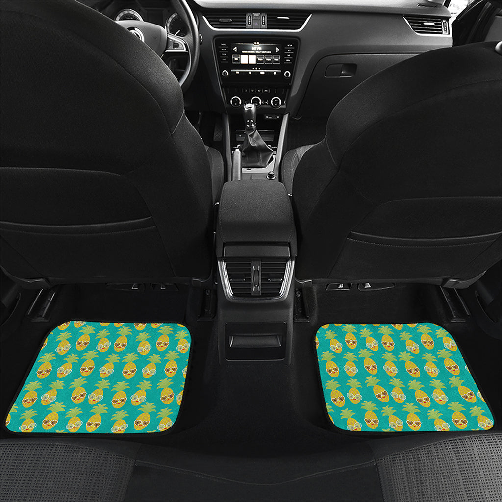 Pineapple Emoji Pattern Print Front and Back Car Floor Mats