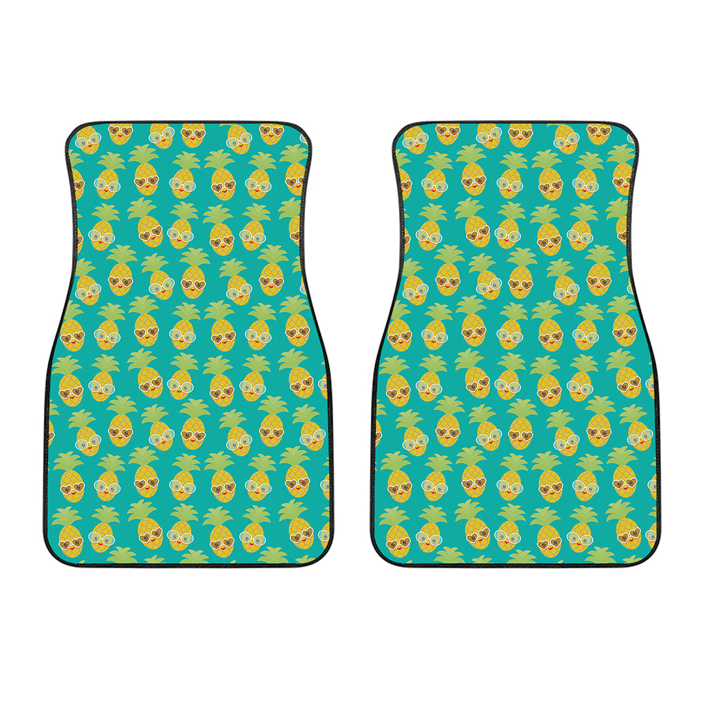 Pineapple Emoji Pattern Print Front Car Floor Mats