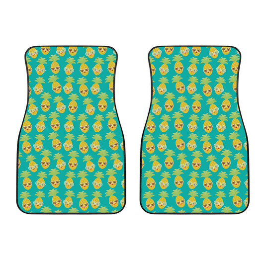Pineapple Emoji Pattern Print Front Car Floor Mats