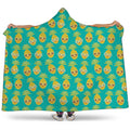 Pineapple Emoji Pattern Print Hooded Blanket