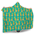 Pineapple Emoji Pattern Print Hooded Blanket