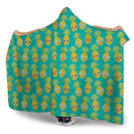 Pineapple Emoji Pattern Print Hooded Blanket