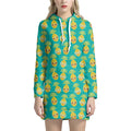 Pineapple Emoji Pattern Print Pullover Hoodie Dress