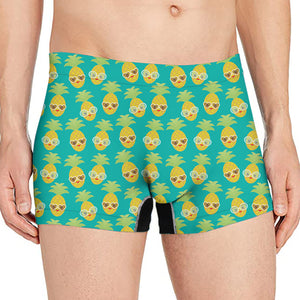 Pineapple Emoji Pattern Print Men's Boxer Briefs