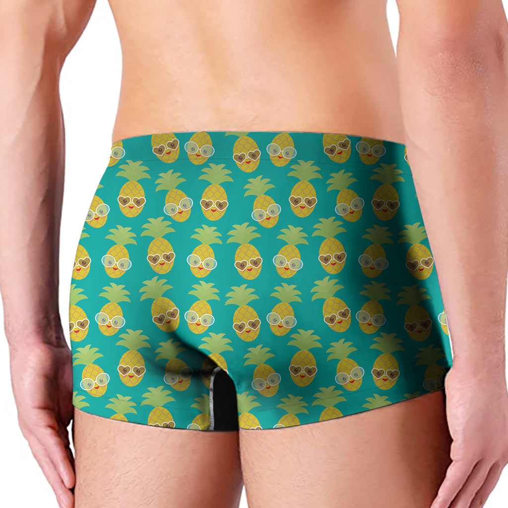 Pineapple Emoji Pattern Print Men's Boxer Briefs