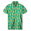 Pineapple Emoji Pattern Print Men's Short Sleeve Shirt