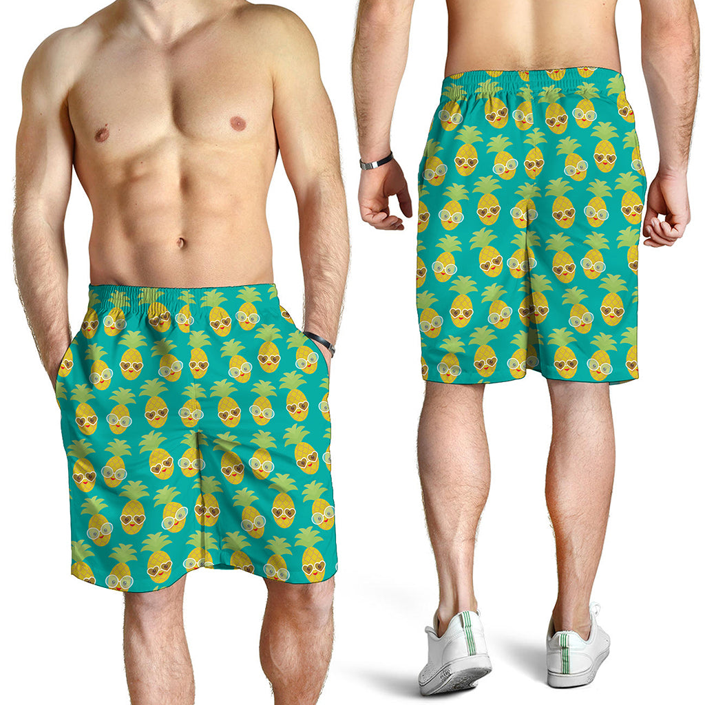 Pineapple Emoji Pattern Print Men's Shorts