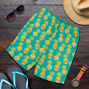 Pineapple Emoji Pattern Print Men's Shorts