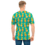 Pineapple Emoji Pattern Print Men's T-Shirt
