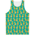 Pineapple Emoji Pattern Print Men's Tank Top