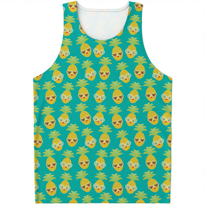 Pineapple Emoji Pattern Print Men's Tank Top