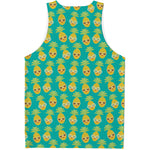 Pineapple Emoji Pattern Print Men's Tank Top