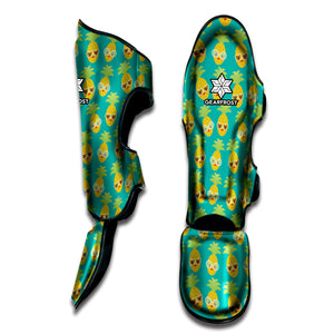 Pineapple Emoji Pattern Print Muay Thai Shin Guard