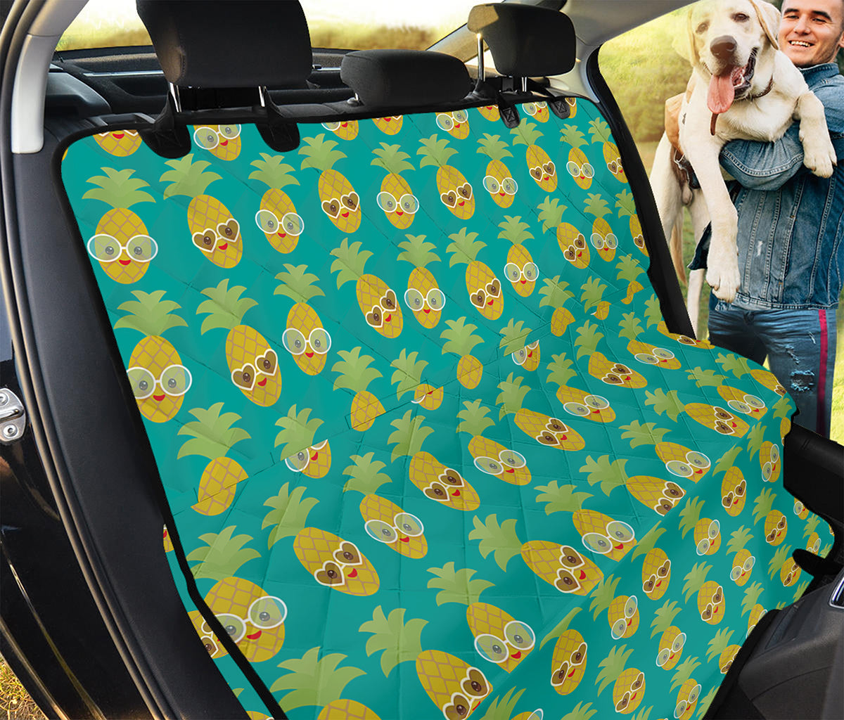 Pineapple Emoji Pattern Print Pet Car Back Seat Cover