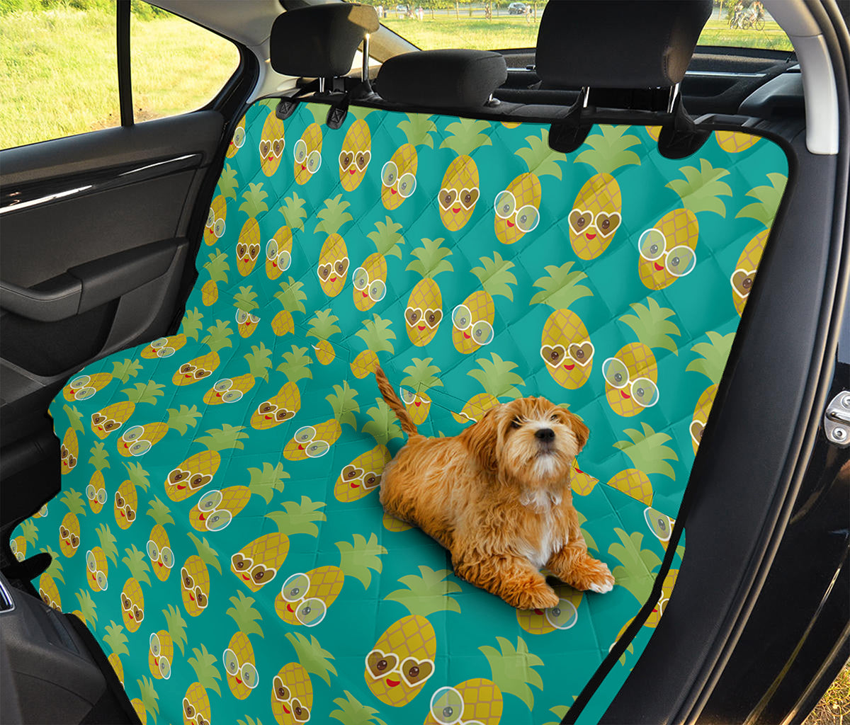 Pineapple Emoji Pattern Print Pet Car Back Seat Cover