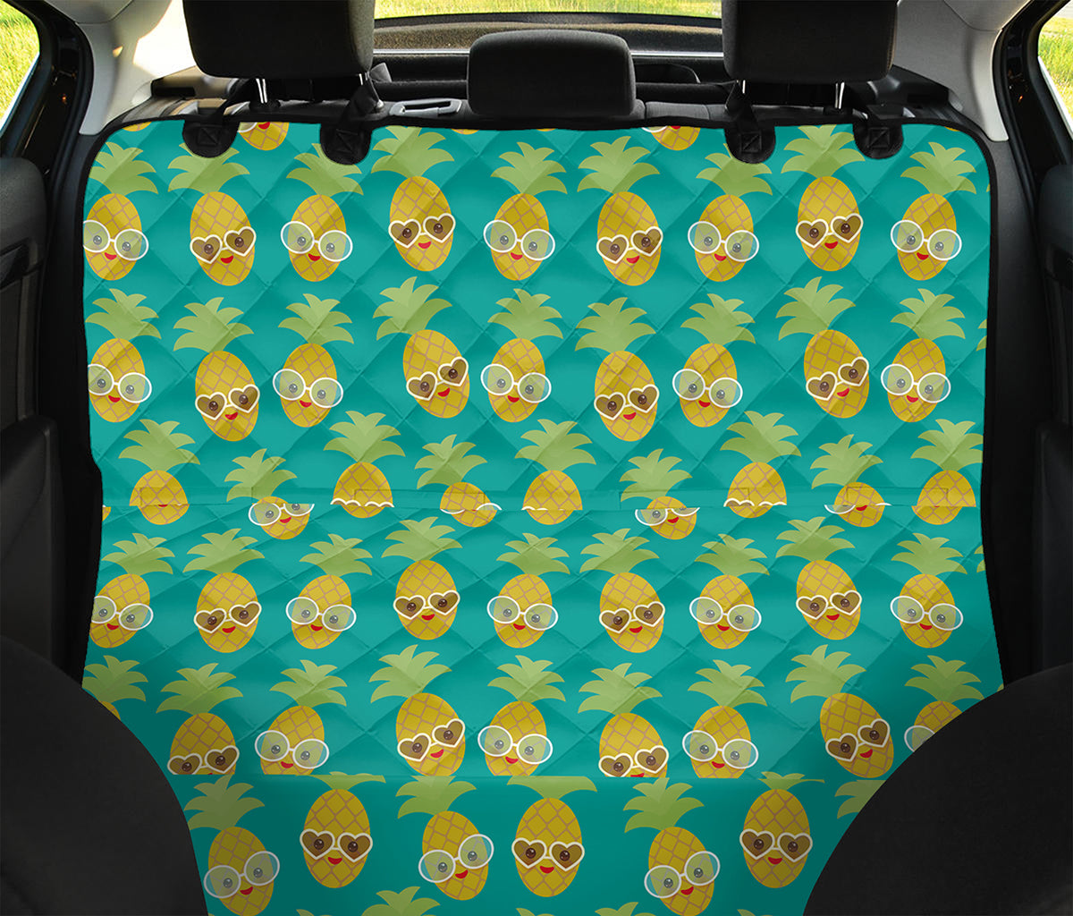 Pineapple Emoji Pattern Print Pet Car Back Seat Cover