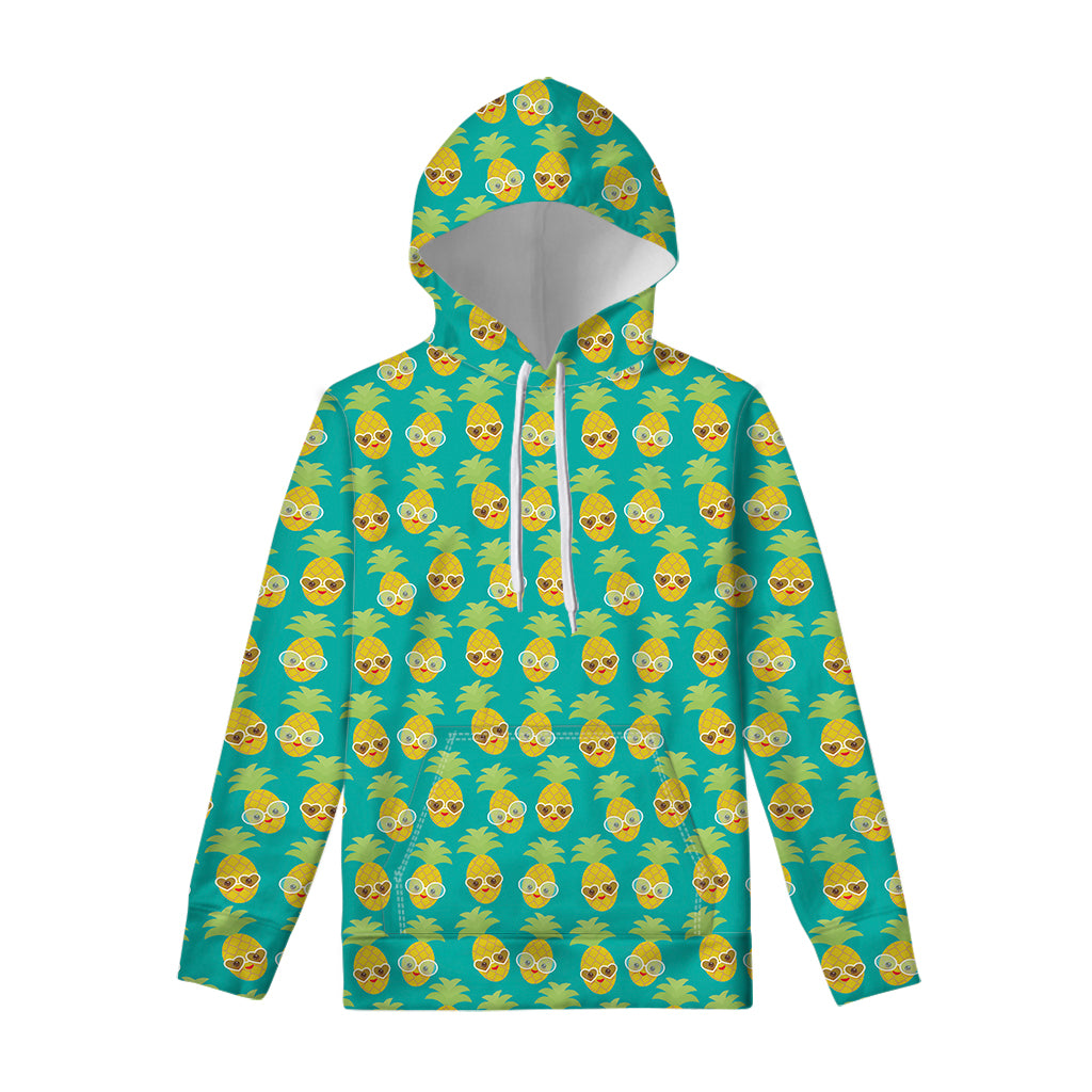 Pineapple Emoji Pattern Print Pullover Hoodie